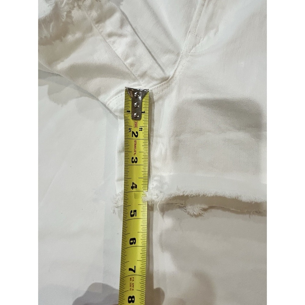 GAP Mid Rise White Denim Raw Hem Classic Boho Festival Summer‎ Short Women 2R/26 - Picture 10 of 10